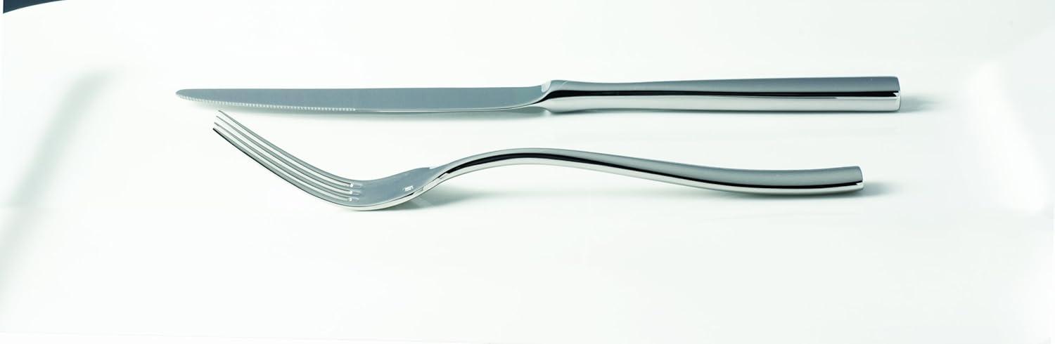 imageFortessa Lucca Faceted 1810 Stainless Steel Flatware Serving Spoon 9InchLucca
