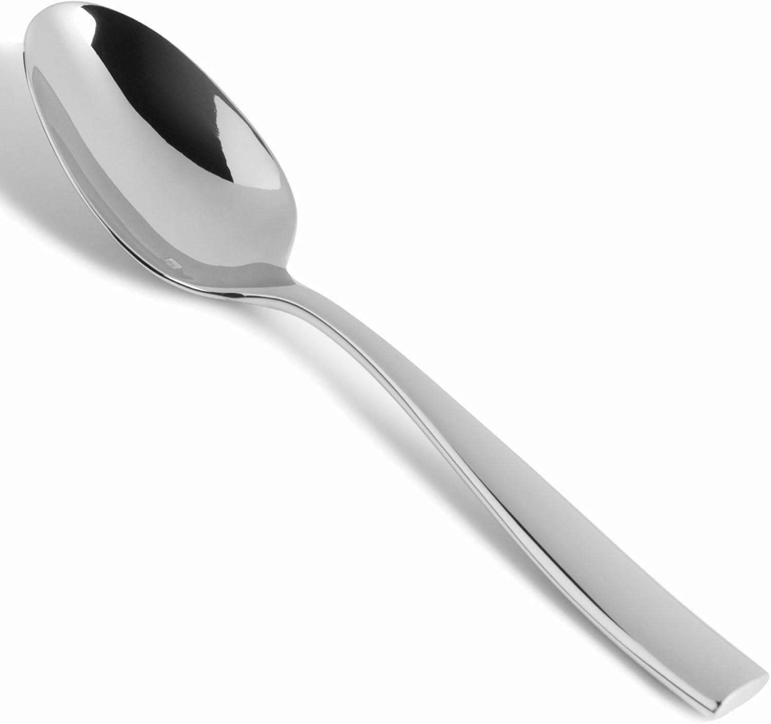 imageFortessa Lucca Faceted 1810 Stainless Steel Flatware Serving Spoon 9InchLucca