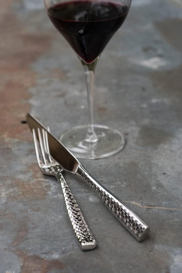 imageFortessa Lucca Faceted 1810 Stainless Steel Flatware Serving Spoon 9InchLucca Faceted