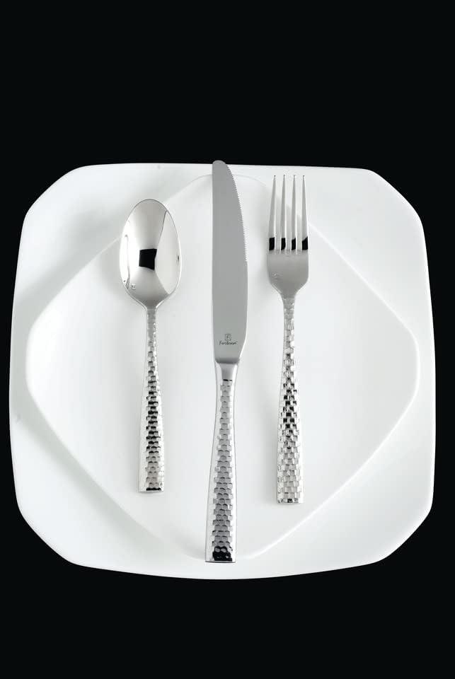 imageFortessa Lucca Faceted 1810 Stainless Steel Flatware Serving Spoon 9InchLucca Faceted