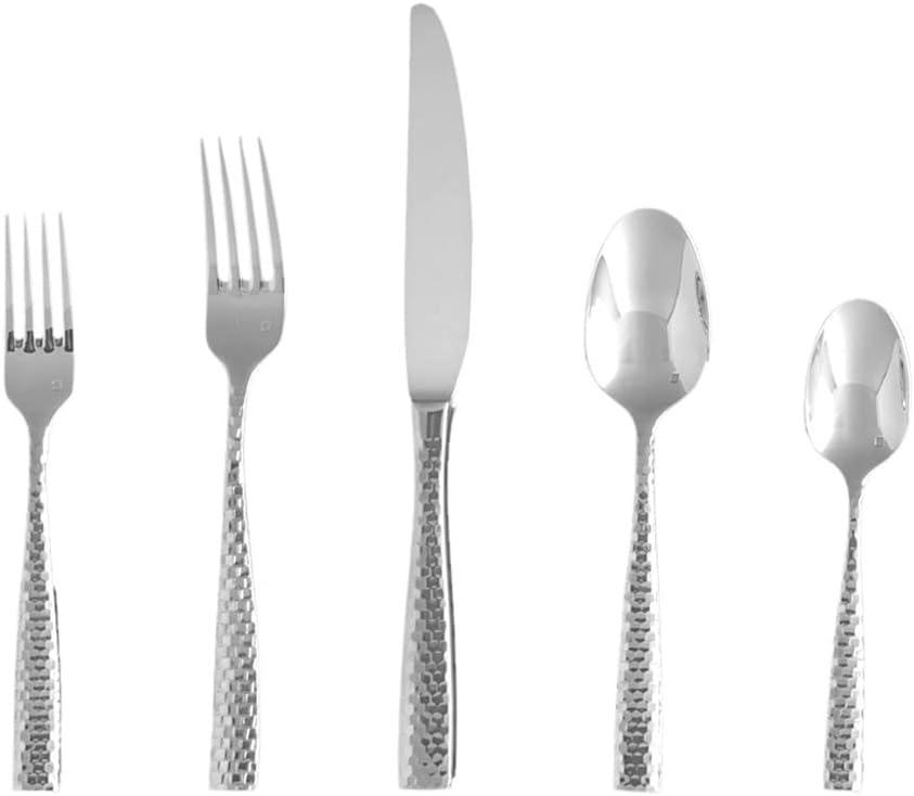 imageFortessa Lucca Faceted 1810 Stainless Steel Flatware Serving Spoon 9InchLucca Faceted