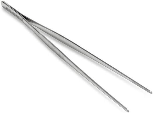 imageSur La Table Stainless Steel Tweezer Tongs 12 Precision Kitchen Tool for Plating Tossing amp Grilling Lightweight amp Durable with Comfortable Grip Professional Chef Quality