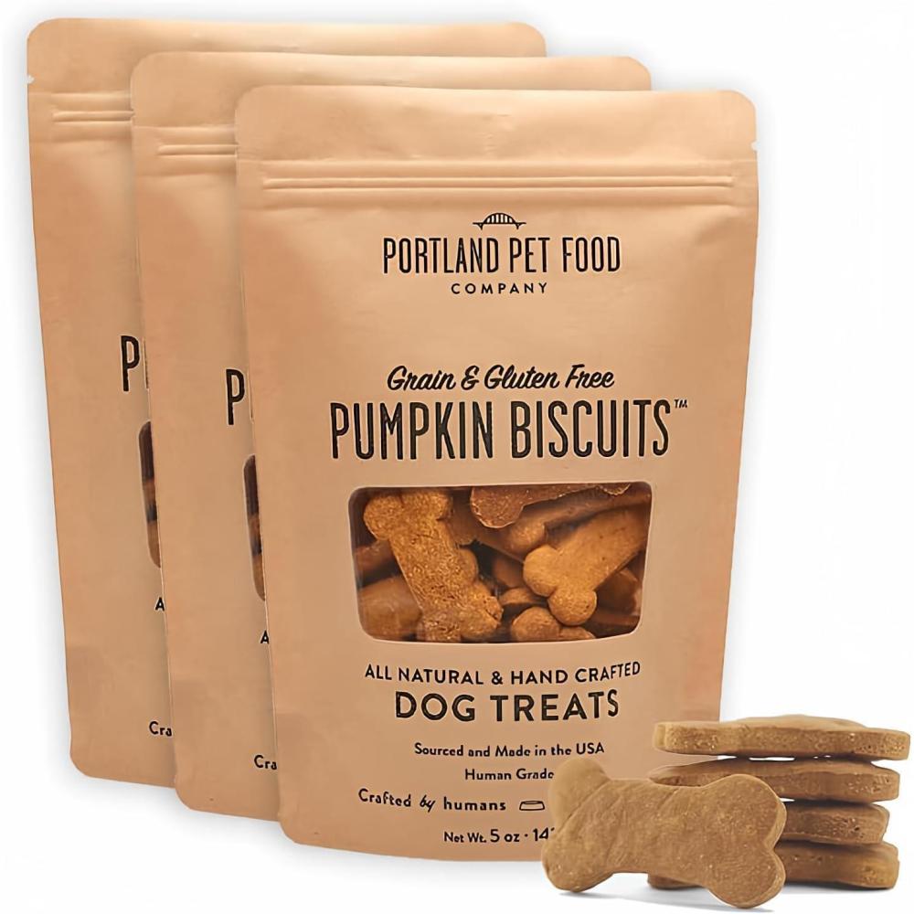 imagePortland Pet Food Company Pumpkin Dog Treats Healthy Biscuits for Small Medium amp Large Dogs  GrainFree HumanGrade All Natural Cookies Snacks amp Puppy Training Treats  Made in The USA  5 ozPumpkin