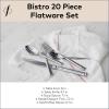 Fortessa Bistro 18/10 Stainless Steel Flatware Serving Spoon, 8.9-Inch,Silver(20-Piece)
