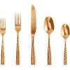 Fortessa Lucca Faceted 18/10 Stainless Steel Flatware Serving Spoon, 9-Inch(Lucca Faceted Rose Gold)
