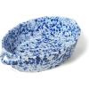 Sur La Table Splatter Stoneware Oval Baker – 2.4 Qt Casserole Dish with Vintage Spongeware-Inspired Design, 13.8″ x 8.9″, Oven, Freezer & Dishwasher, Durable for Everyday Baking, Blue