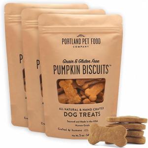 Portland Pet Food Company Pumpkin Dog Treats Healthy Biscuits for Small Medium & Large Dogs – Grain-Free, Human-Grade, All Natural Cookies, Snacks & Puppy Training Treats – Made in The USA – 5 oz(Pumpkin)
