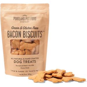Portland Pet Food Company Pumpkin Dog Treats Healthy Biscuits for Small Medium & Large Dogs – Grain-Free, Human-Grade, All Natural Cookies, Snacks & Puppy Training Treats – Made in The USA – 5 oz(Bacon)