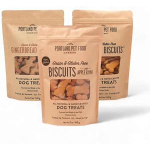 Portland Pet Food Company Pumpkin Dog Treats Healthy Biscuits for Small Medium & Large Dogs – Grain-Free, Human-Grade, All Natural Cookies, Snacks & Puppy Training Treats – Made in The USA – 5 oz(Vegan Variety)