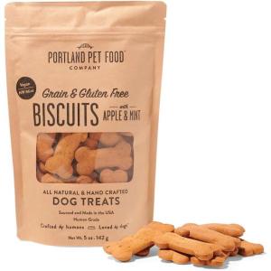 Portland Pet Food Company Pumpkin Dog Treats Healthy Biscuits for Small Medium & Large Dogs – Grain-Free, Human-Grade, All Natural Cookies, Snacks & Puppy Training Treats – Made in The USA – 5 oz(Apple & Mint)