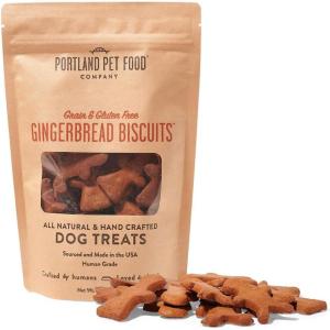 Portland Pet Food Company Pumpkin Dog Treats Healthy Biscuits for Small Medium & Large Dogs – Grain-Free, Human-Grade, All Natural Cookies, Snacks & Puppy Training Treats – Made in The USA – 5 oz(Gingerbread)