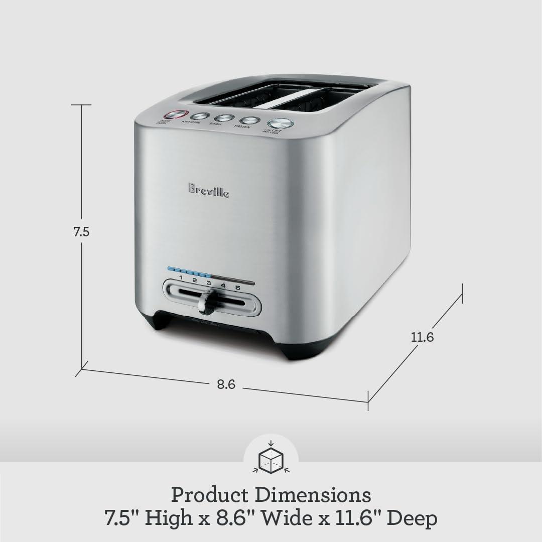 imageBreville BTA820XL DieCast Smart Toaster 2 Slice Brushed Stainless Steel