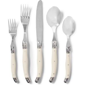 Sur La Table Café Flatware, 20-Piece Set, Ivory
