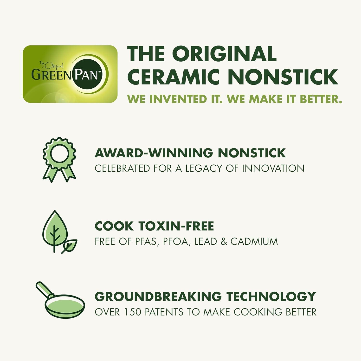 imageGreenPan Hard Anodized Healthy Ceramic Nonstick 10 and 12 Frying Pan Skillet Set Gold Handle PFASFree Dishwasher Safe Oven Safe TaupeBlack