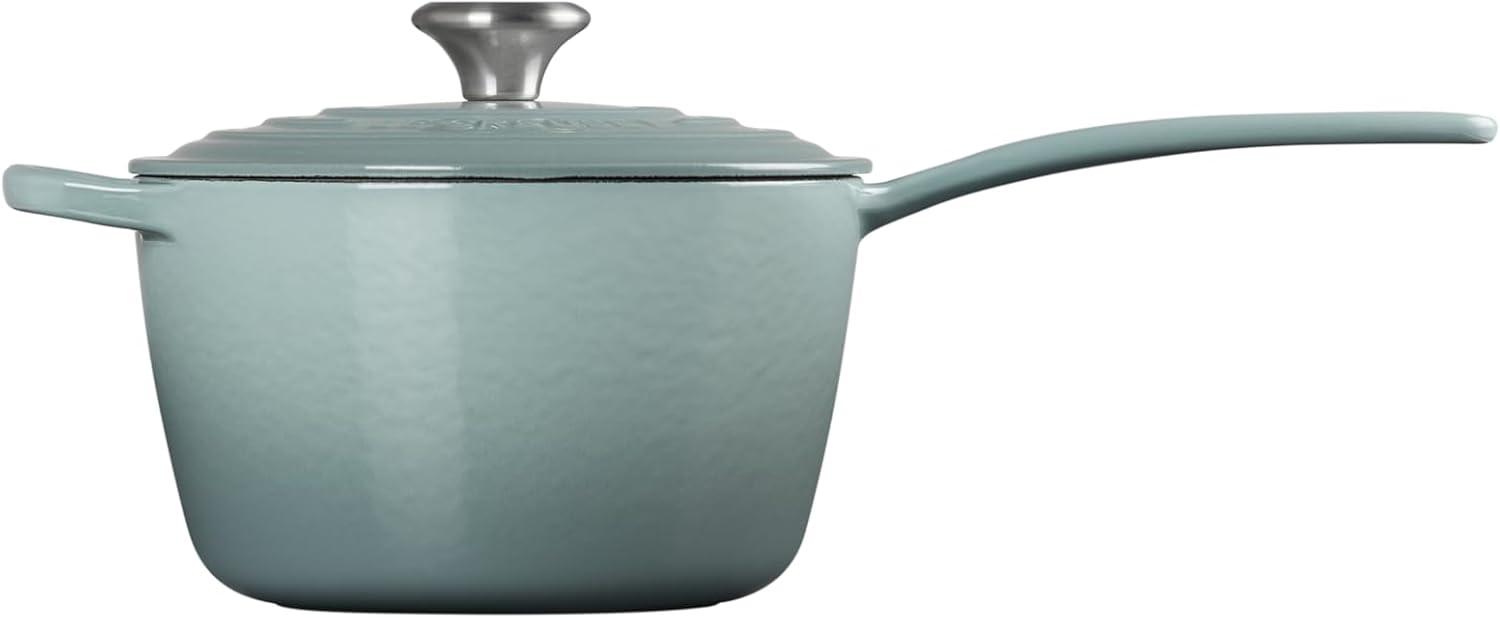 imageLe Creuset Enameled Cast Iron Signature Saucepan 225 qt FlameSea Salt