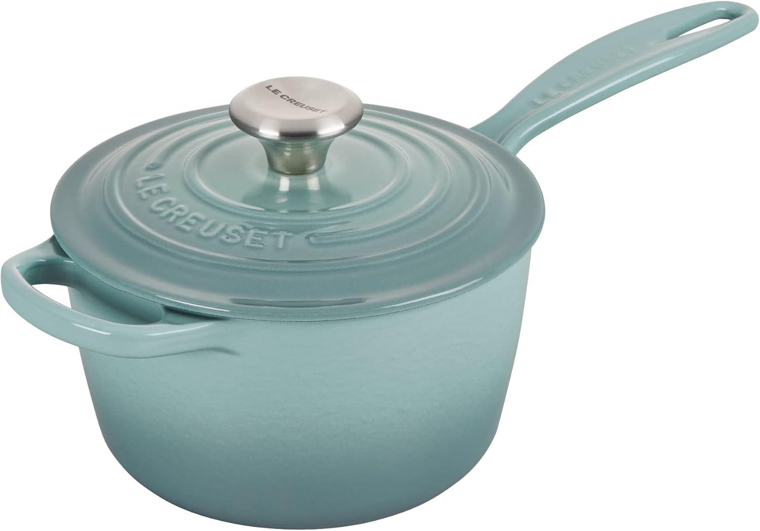 imageLe Creuset Enameled Cast Iron Signature Saucepan 225 qt FlameSea Salt