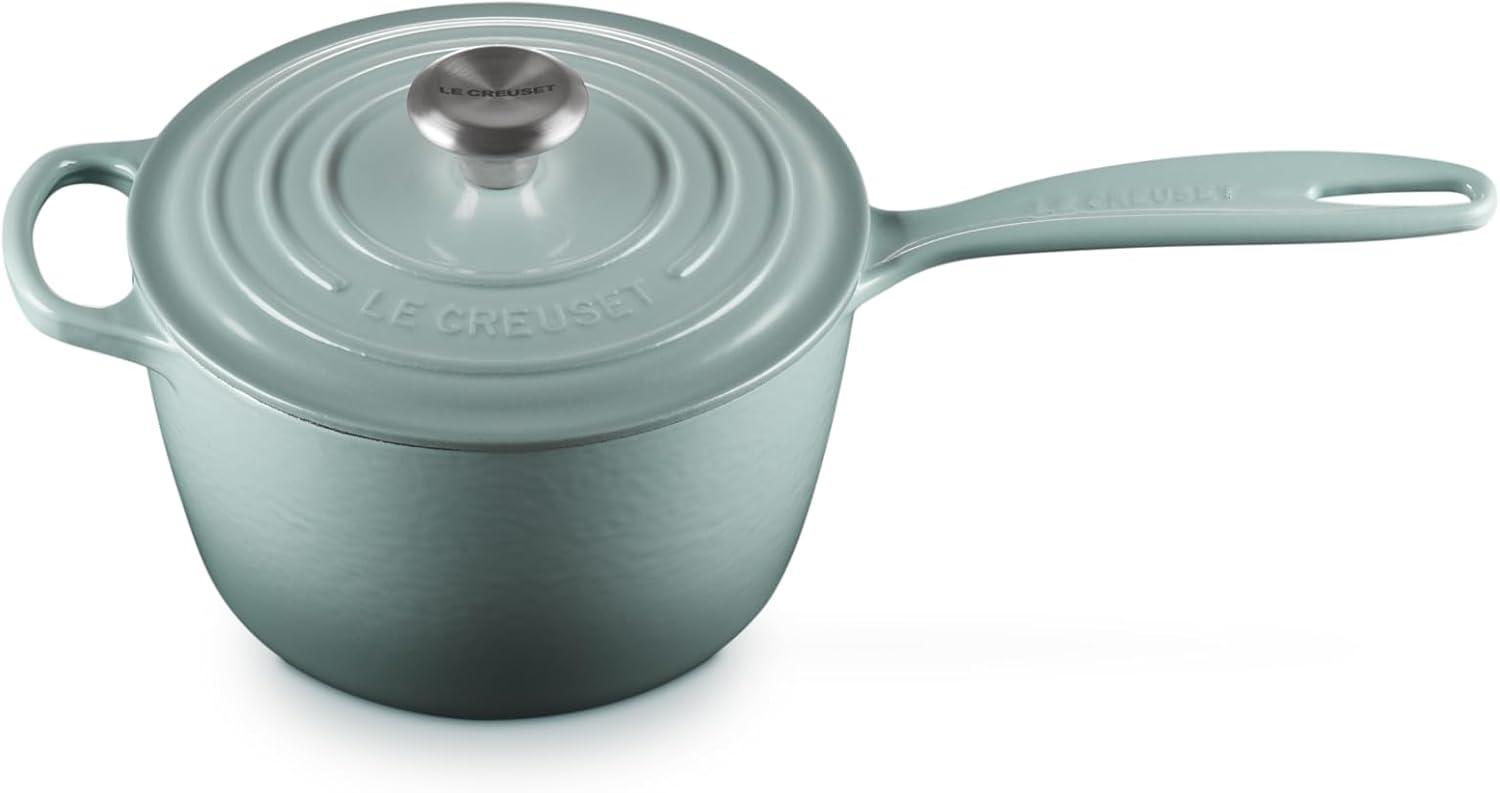 imageLe Creuset Enameled Cast Iron Signature Saucepan 225 qt FlameSea Salt