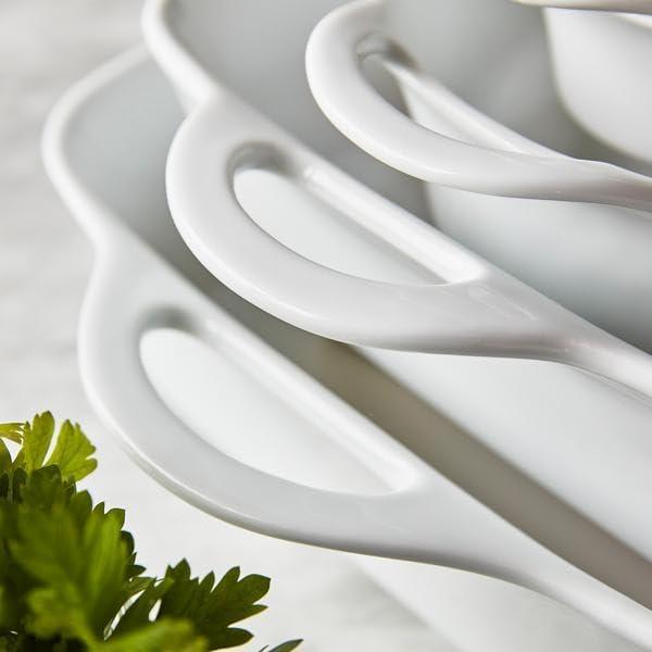imageSur La Table 2 Qt Porcelain Baking Dish Rectangular Casserole Baker for Pasta Roasted Veggies amp Desserts Classic White Glaze Oven to Table Nesting Bakeware Dishwasher
