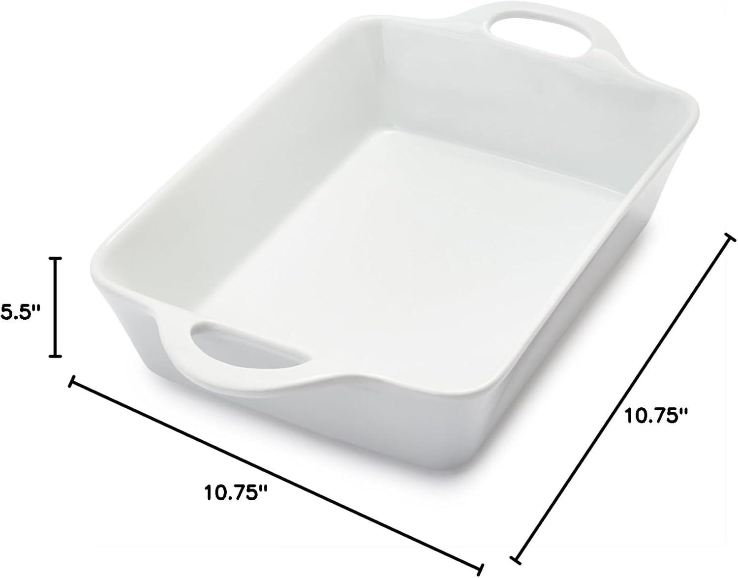 imageSur La Table 3 Qt Porcelain Baking Dish Rectangular Casserole Baker for Pasta Roasted Veggies amp Desserts Classic White Glaze Oven to Table Nesting Bakeware Dishwasher