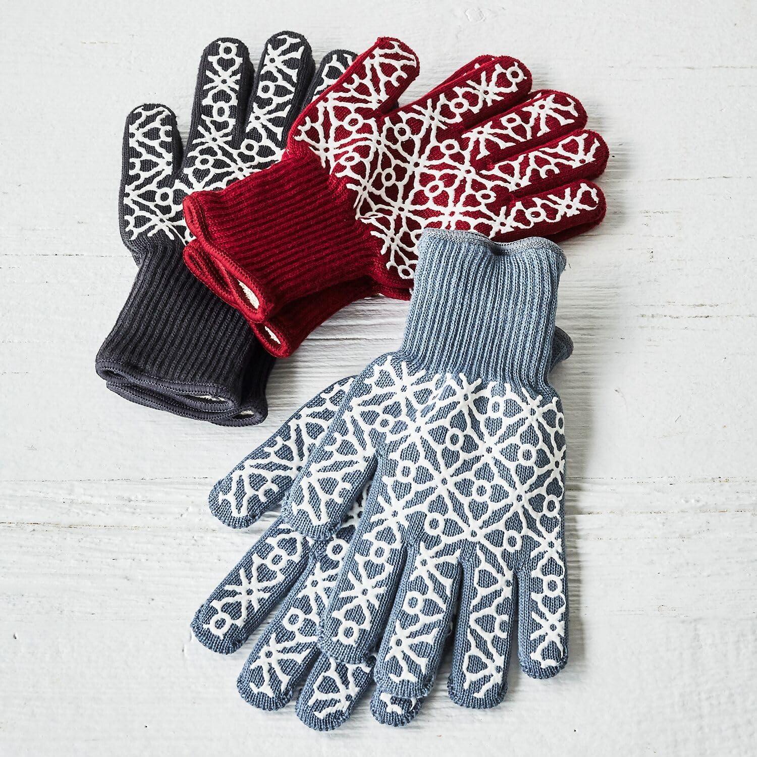 imageSur La Table Small Tile Oven Gloves Set of 2 BlueLight Gray