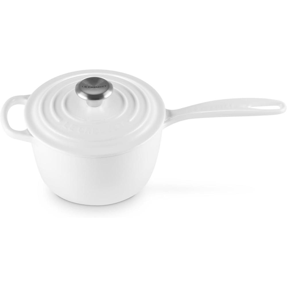 imageLe Creuset Enameled Cast Iron Signature Saucepan 225 qt FlameWhite