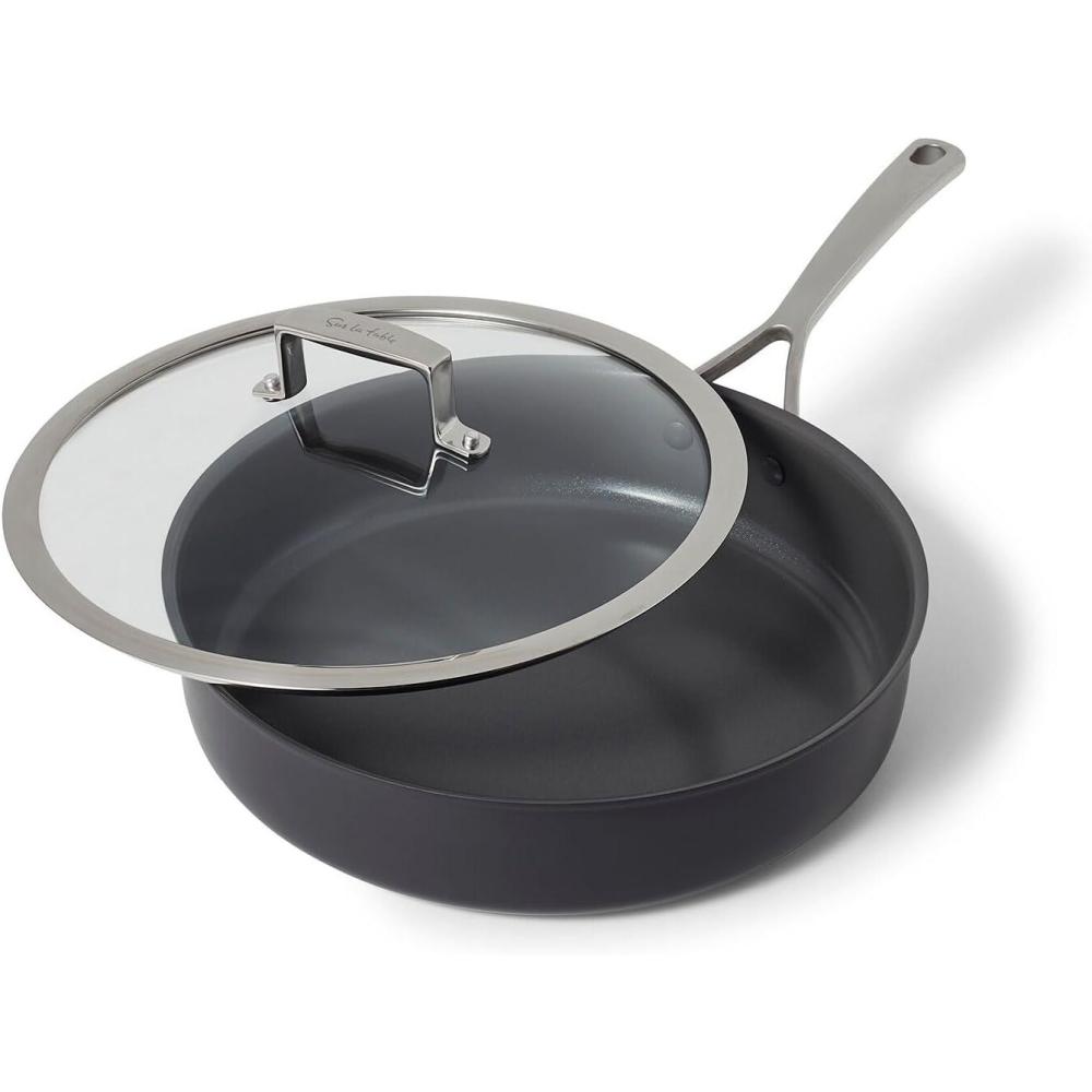 imageSur La Table Classic Hard Anodized Ceramic Nonstick Saut Pan 5 Qt Aluminum