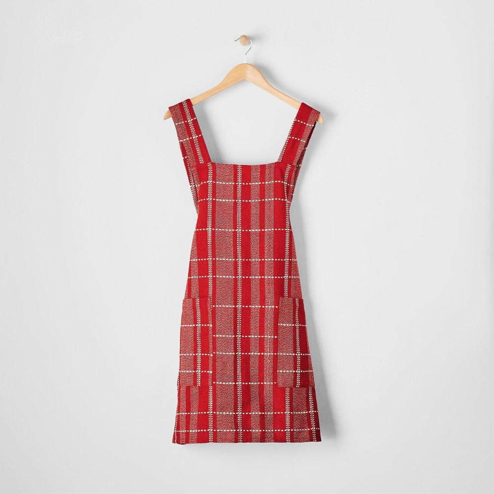 imageSur La Table Plaid Smock Apron Red