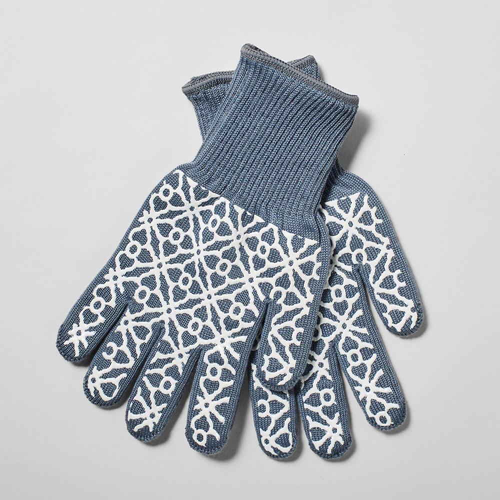 imageSur La Table Small Tile Oven Gloves Set of 2 BlueLight Gray
