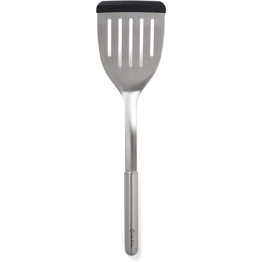 imageSur La Table Stainless Steel Silicone Edge Slotted Turner Black