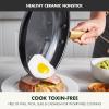 GreenPan Hard Anodized Healthy Ceramic Nonstick 10″ and 12″ Frying Pan Skillet Set, Gold Handle, PFAS-Free, Dishwasher Safe, Oven Safe, Taupe(Black)