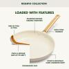 GreenPan Hard Anodized Healthy Ceramic Nonstick 10″ and 12″ Frying Pan Skillet Set, Gold Handle, PFAS-Free, Dishwasher Safe, Oven Safe, Taupe(Cream White)