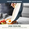 GreenPan Hard Anodized Healthy Ceramic Nonstick 10″ and 12″ Frying Pan Skillet Set, Gold Handle, PFAS-Free, Dishwasher Safe, Oven Safe, Taupe(Twilight Blue)