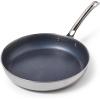 Viking 3-Ply Non Stick Frying Pans, 2-Piece Hybrid Plus Stainless Steel, 9.5 and 11 Inch, Silver(10 Inches)