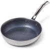 Viking 3-Ply Non Stick Frying Pans, 2-Piece Hybrid Plus Stainless Steel, 9.5 and 11 Inch, Silver(8 Inches)