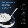 Viking 4-Ply Deep Frying Pan with Lid, 4.5 Quart Laser Clad Titanium Performance Ti Saute Cooking Pot, Dishwasher and Oven Safe, Induction Ready, Blue/Silver