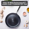 Viking 4-Ply Frying Pan, 8 Inch Laser Clad Titanium Performance Ti Kitchen Cookware, Blue/SIlver(10 Inch)