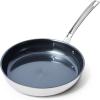 Viking 4-Ply Frying Pan, 8 Inch Laser Clad Titanium Performance Ti Kitchen Cookware, Blue/SIlver(10 Inch)