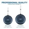Viking 4-Ply Frying Pan, 8 Inch Laser Clad Titanium Performance Ti Kitchen Cookware, Blue/SIlver(2-Piece Set (9.5 Inch and 11 Inch))