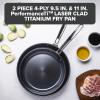 Viking 4-Ply Frying Pan, 8 Inch Laser Clad Titanium Performance Ti Kitchen Cookware, Blue/SIlver(2-Piece Set (9.5 Inch and 11 Inch))