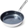 Viking 4-Ply Frying Pan, 8 Inch Laser Clad Titanium Performance Ti Kitchen Cookware, Blue/SIlver(8 Inch)