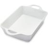 Sur La Table 3 Qt Porcelain Baking Dish – Rectangular Casserole Baker for Pasta, Roasted Veggies & Desserts, Classic White Glaze, Oven to Table, Nesting Bakeware, Dishwasher