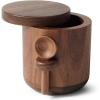 Sur La Table American Black Walnut Salt Keeper – Stylish Countertop Storage for Everyday Cooking
