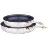 Viking 3-Ply Non Stick Frying Pans, 2-Piece Hybrid Plus Stainless Steel, 9.5 and 11 Inch, Silver(2-Piece Set)