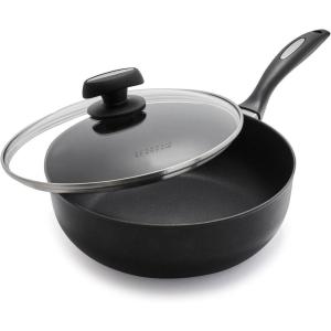 Scanpan ES5 Deep Sauté Pan with Lid, 4 qt, Black
