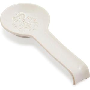 Sur La Table Pearl Stoneware Spoon Rest, White