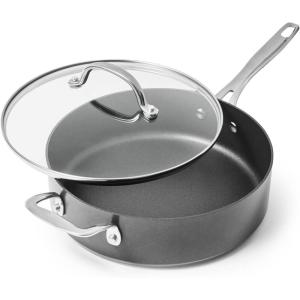 Sur La Table Signature Hard Anodized Nonstick Sauté Pan, 4 qt, Black