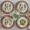 Sur La Table Pearl Stoneware Salad Plates – Set of 4 with Raised Dot Border & Distressed Edges, Vintage-Inspired Durable Dinnerware, Dishwasher & Microwave(White)