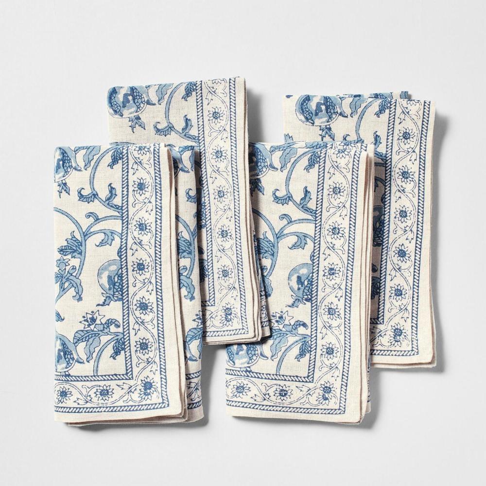 imageSur La Table Floral Blossom Napkins Set of 4 BerryBlue