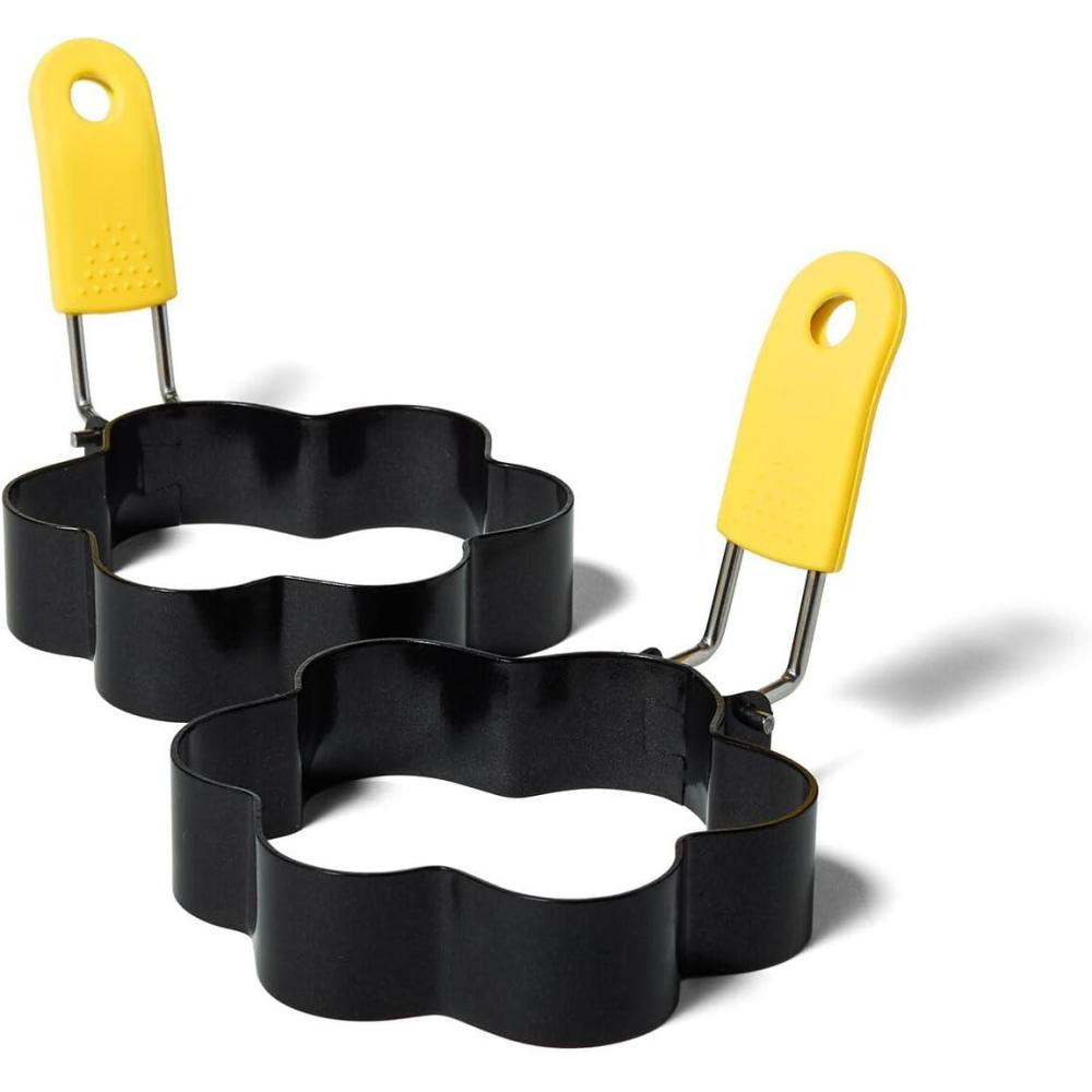 imageSur La Table Nonstick Flower Egg Rings Set of 2 Black