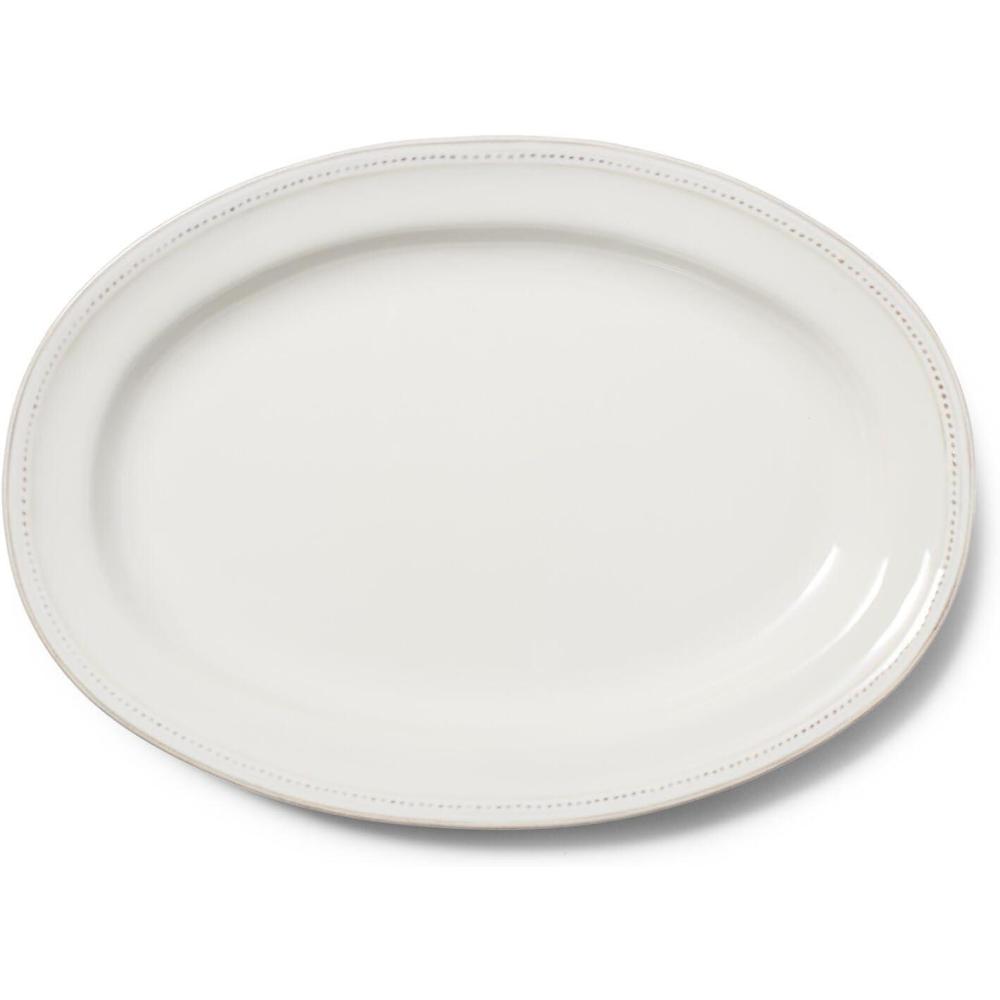 imageSur La Table Pearl Stoneware Serving Platter 1437 x 996 ChipResistant Tray with Raised Dot Border amp Distressed Edges VintageInspired Dinnerware Microwave amp Dishwasher